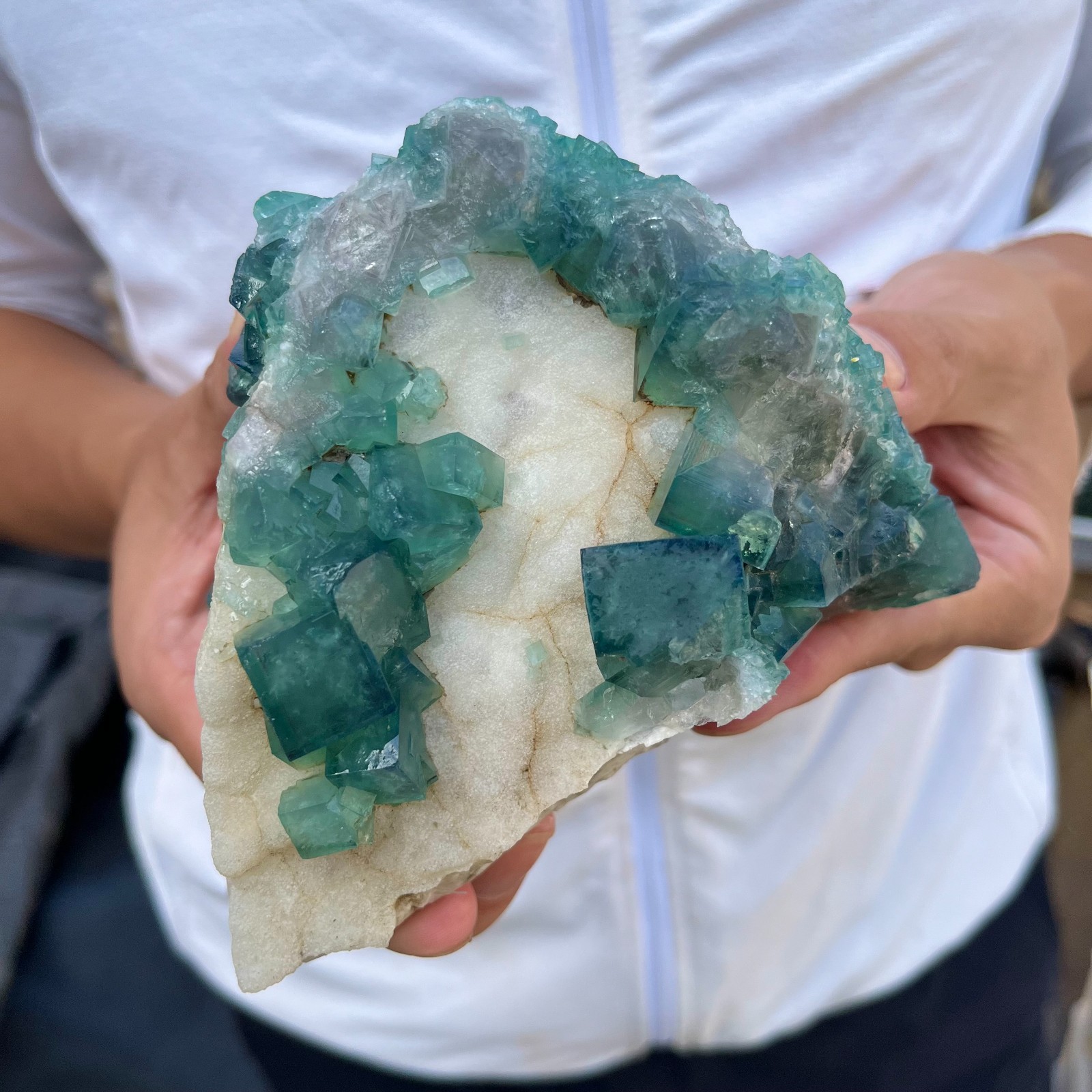 2.2lb Natural Green Fluorite Crystal Quartz Cluster Specimen for Healing and Energy