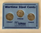 1943 P, D, & S Wartime Steel Pennies Uncirculated Set Littleton Coin Company