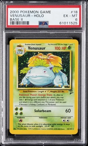 2000 POKEMON BASE SET 2 #18 VENUSAUR-HOLO PSA 6