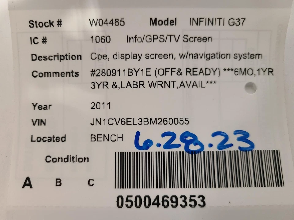Pantalla de infoentretenimiento usada se adapta a: Infiniti G37 2011 cupé pantalla de navegación Foto 4 de 4