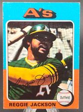1975 Topps Mini Baseball #300 Reggie Jackson (Athletics) HOF