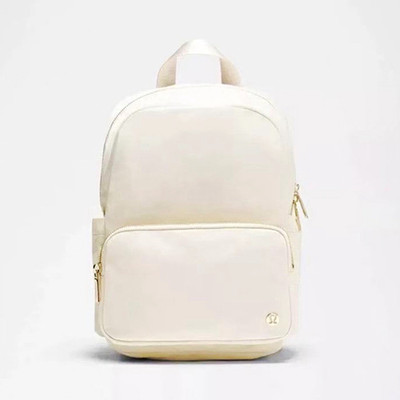 Lululemon City Adventurer Mini Backpack 10L White Nylon Laptop Comp 5 Pockets