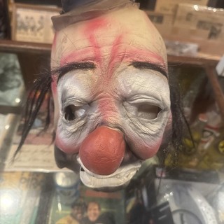 2009 Scary CLOWN W/Hat Halloween Mask Latex Full Face One Size Adult Pre Own