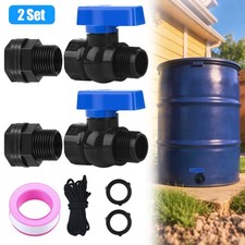 2PCS PVC Rain Barrel Spigot Kit 3/4 GHT Garde...
