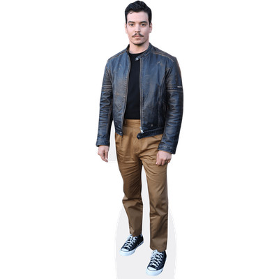 Aaron Dominguez (braune Hose) lebensgroßer Cutout