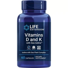 Life Extension Vitamins D and K with Sea-Iodine 60 Caps