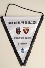 gagliardetto worn football BOLOGNA FC - TORINO 2025-2026 fussball pennant wimpel
