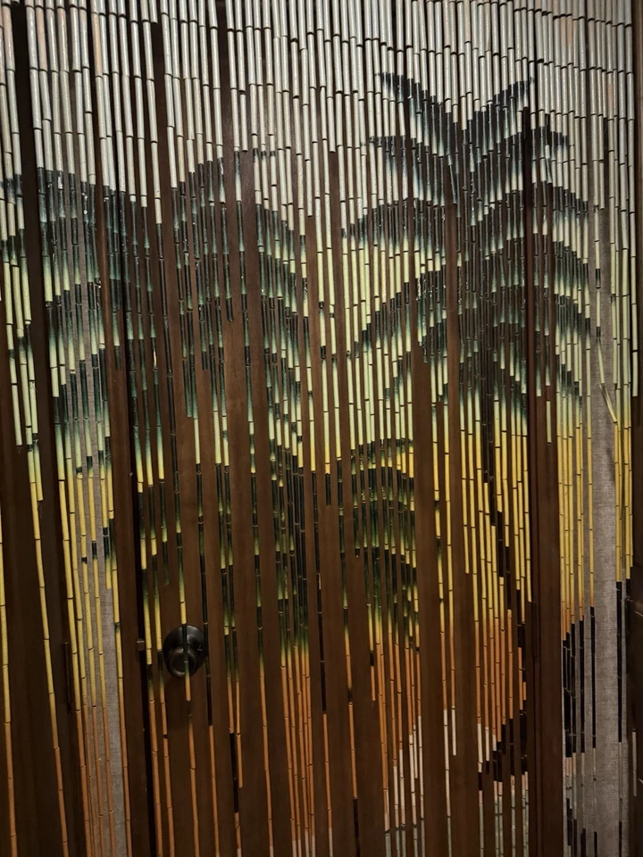 Cuentas de madera colgantes de puerta vintage palmeras hippie boho años 60 70 Foto 2 de 4