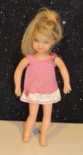 VINTAGE 1965 BLONDE TUTTI DOLL w/ ORIGINAL DRESS MATTEL ADORABLE