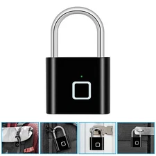 Waterproof Smart Fingerprint Door Lock Keyless Padlock Security USB Rechargeable
