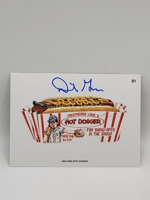 2016 TOPPS WACKY PACKAGES MLB - HOT DOGGER - STICKER #81 Signed