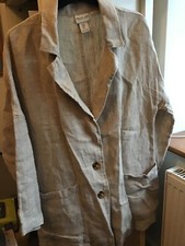 Rachel Zoe 100% Linen Jacket Flax Lapel Collar 2 Button Closure Beige Size M