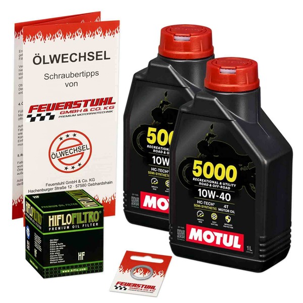 Honda VT 125 C/C2 Shadow (JC29) 99-00, Motul 10W40 ÖL + Hiflo ÖLfilter, MotoröL-image