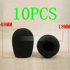 10 x Black Microphone Headset Windscreen Foam Mic Cover 48x18 mm