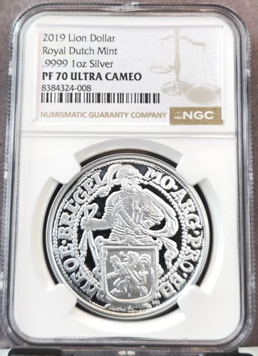 2019 NETHERLANDS ROYAL DUTCH MINT LION DOLLAR NGC PF 70 ULTRA CAMEO RARE PERFECT
