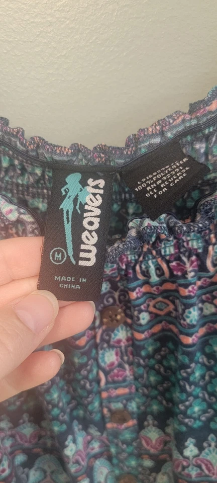 Camiseta sin mangas vintage Weavers geométrica Y2k años 90 parte inferior ajustada talla mediana Foto 2 de 4