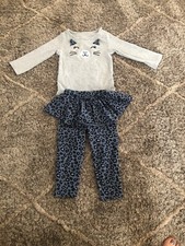 Carter  s 2-Piece Cat 3D Ears Bodysuit  Tutu Pant Set 18 Months Cheetah Print