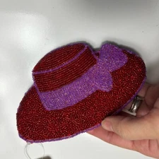C. Marie Red Hat Society Beaded Change Purse pouch nwt