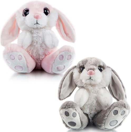 Easter Bunny Stuffed Animal Pack of 2 Rabbit Plush 7" Stuffed Bunny with Floppy - Picture 8 of 12