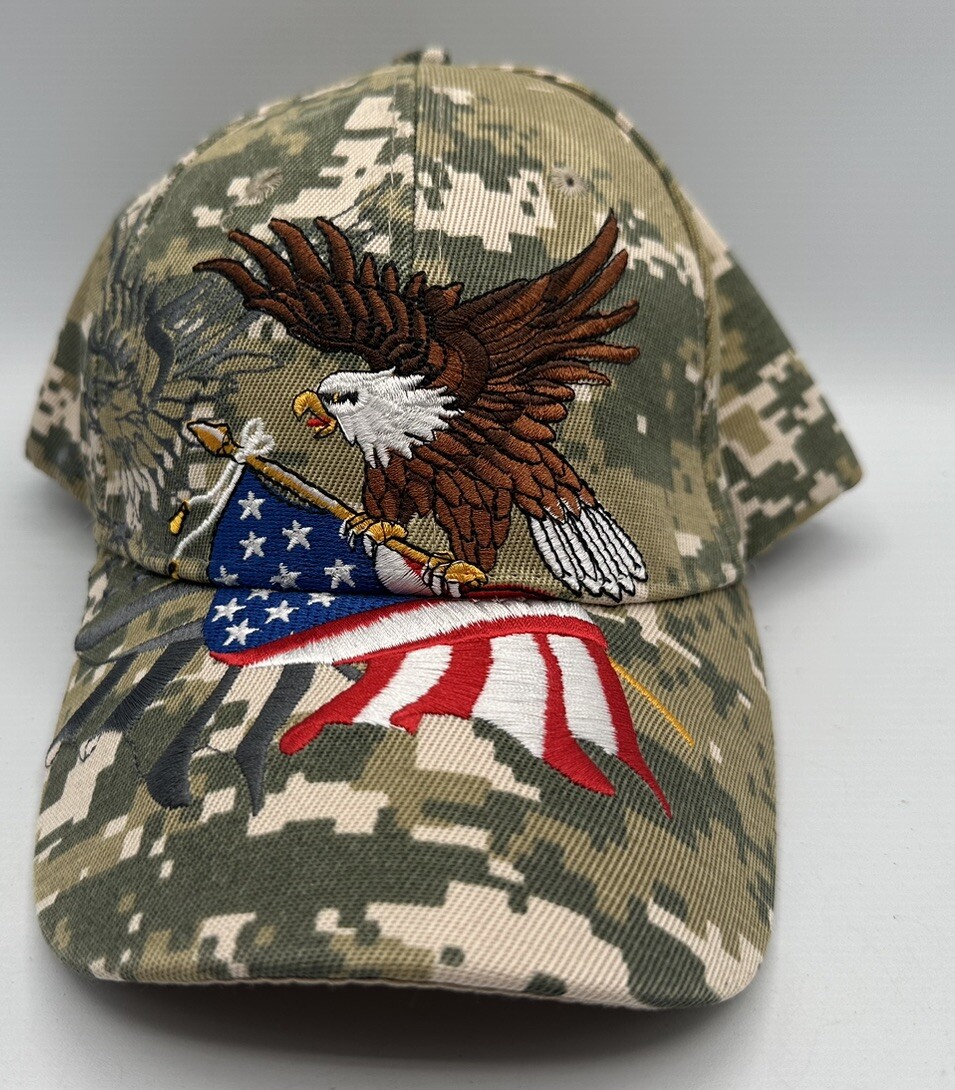 USA Eagles, Flag & Stars Camouflage Adjustable Multicolored Baseball Cap