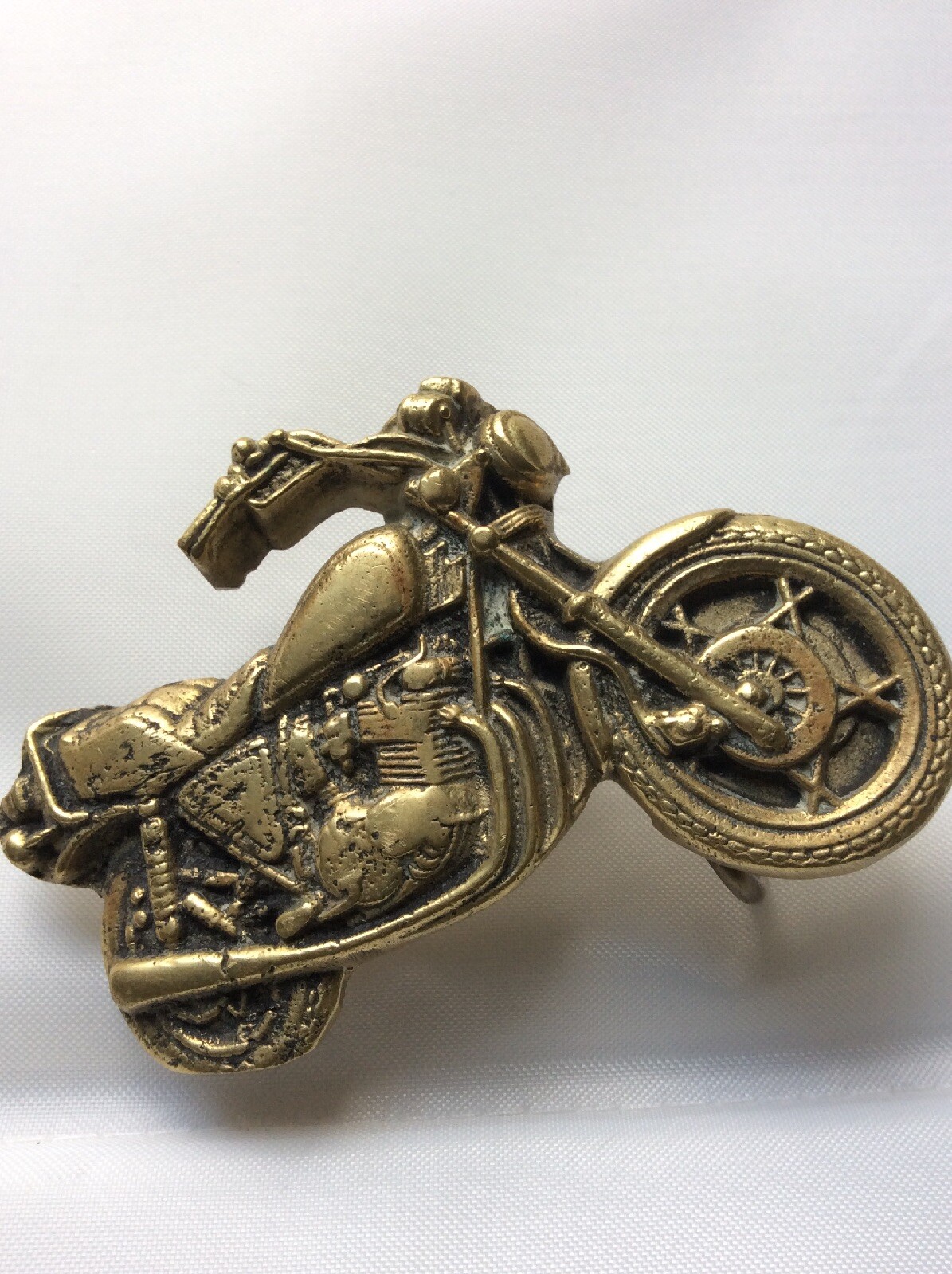 Brass Motorcycle Belt Buckle Gem