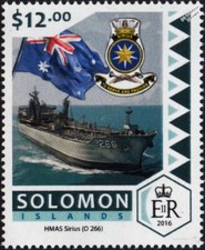 HMAS SIRIUS O266 Fleet Tanker (MT DELOS) Ship Warship Stamp 2016 Solomon Islands