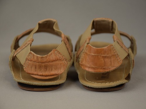 Seltene JIL SANDER flache Sandalen Krokodil Reptil Leder Schuhe US 6 UK 4 EU 37,5 - Bild 8 von 12