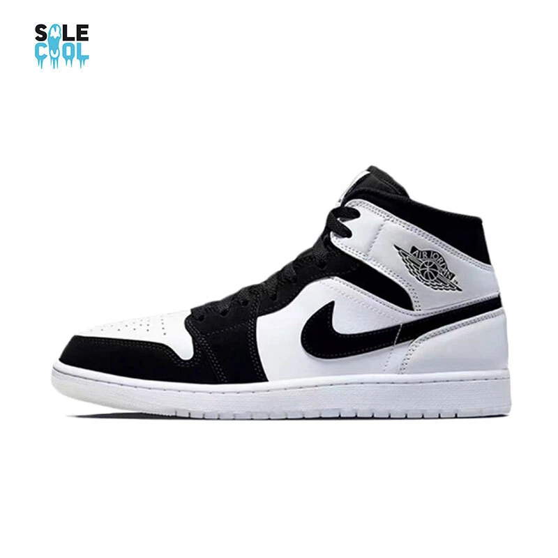 Pantalones cortos Nike Air Jordan 1 AJ1 Mid Diamond negros blancos para hombre DH6933-100 Foto 2 de 4