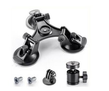 360  Rotation Car Triple Suction Cup Mount for GoPro Hero 10 9 8 7 6 5 DJI OSMO