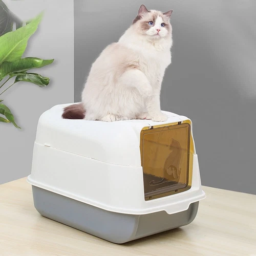 XXL Katzentoilette Groß Katzenklo Katzen Toilette WC Haubentoilette mit Deckel! - Bild 7 von 15