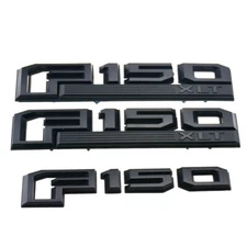 3Pc FITS 2015-2018 F 150 XLT EMBLEMS FRONT FENDER REAR Badges Black
