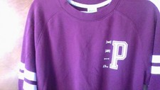 Victoria's Secret PINK Size S Maroon Sweatshirt PullOn Embroidered Logo/Graphic