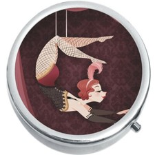 Circus Acrobat Trapeze Medicine Vitamin Pill Box