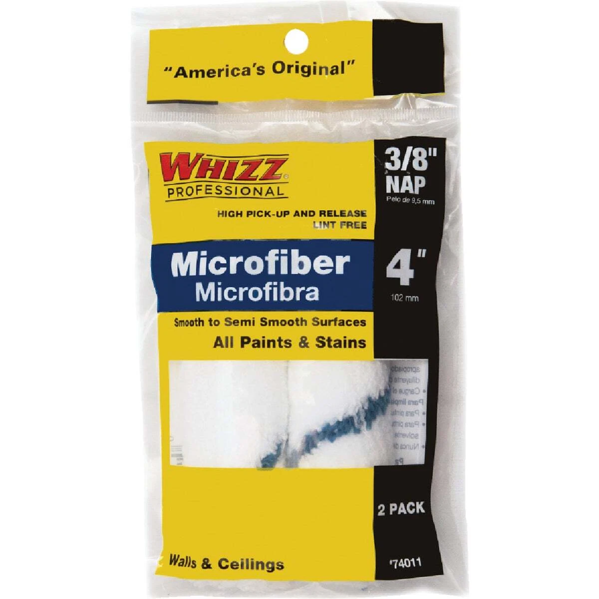 Whizz Xtra Sorb 4 In. x 3 8 In. Microfiber Roller Cover 2 Pack