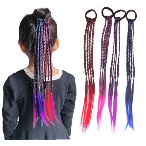 8x Haarteile Twist Braid mit elastischem Seilband für Mädchen Bunte Haarsträhnen - Bild 2 von 6