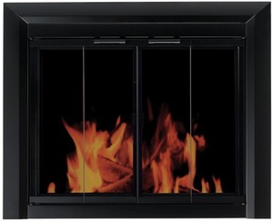 Fireplace Doors Medium Tinted Glass Bi Fold Style Surface Mount