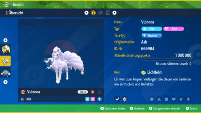 PVP Shiny Alola Vulnona 6IV | LVL 100 | Pokemon Karmesin / Purpur / Violet