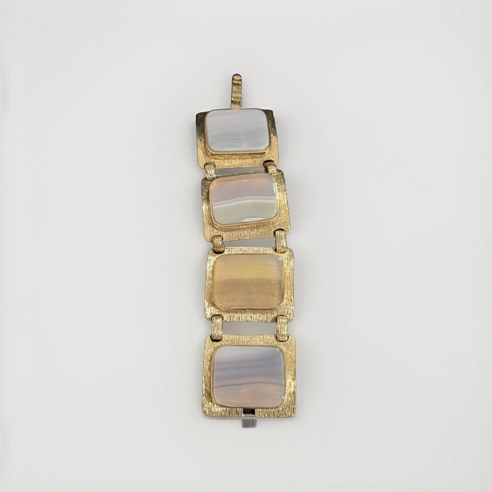 Raro Bracciale KATE SPADE Pietra Semi Preziosa Massiccia Tono Oro Link