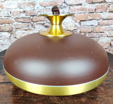 Vintage Zugpendelleuchte 70er Jahre Deckenlampe Italien Braun Gold