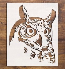 Owl Stencil - 6" x 8" Reusable Mylar Template for DIY Airbrush, Painting, Drawin