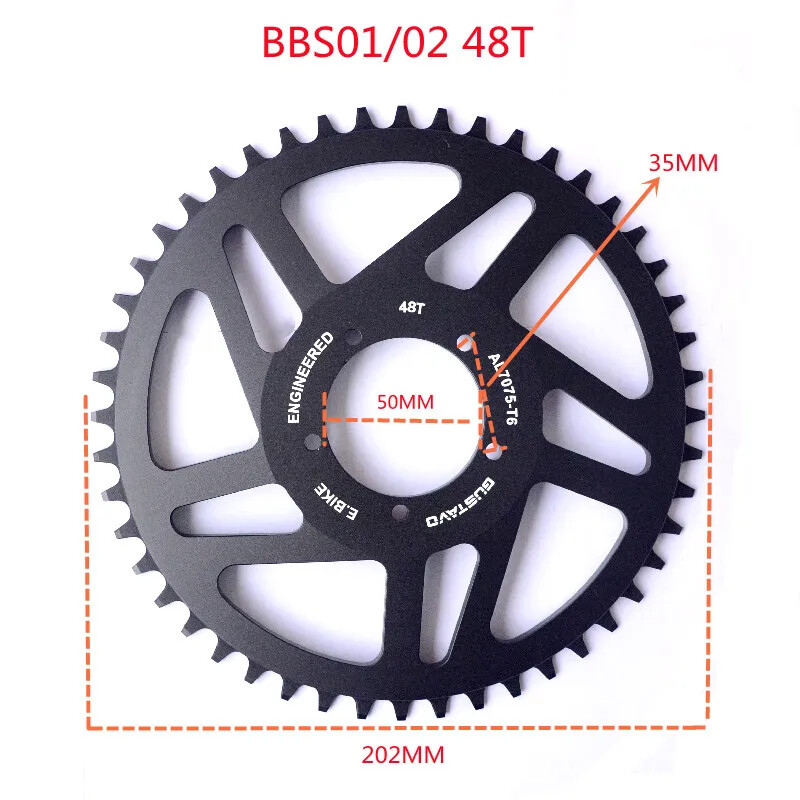 BBS01 BBS02 BBSHD Middrive Motor CNC Chainring Sprocket Electric