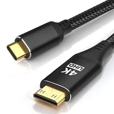 USB C to Mini HDMI Cable 6FT, High Speed 4K Cord 4K@30/2K@60Hz/1080P Nylon Ty...