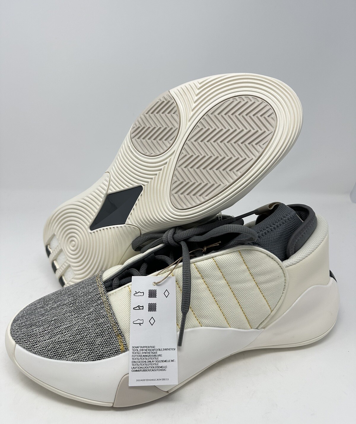 Adidas Harden Vol. Zapatos de baloncesto 7 'Denim' crema IF5619 para hombre talla 8 NUEVOS