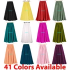 Women Maxi Skirt Chiffon Double Layer Pleated Retro Long Dress Elastic Waist New