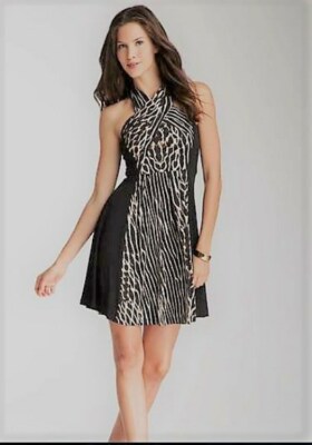 NWT Vince Camuto Black Halter Printed Dress Sz 6 | eBay NWT Vince Camuto Black Halter Printed Dress Sz 6 | eBay