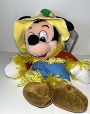 The Disney Store 8" Mini Bean Bag Plush Scarecrow Mickey Mouse New with Tags