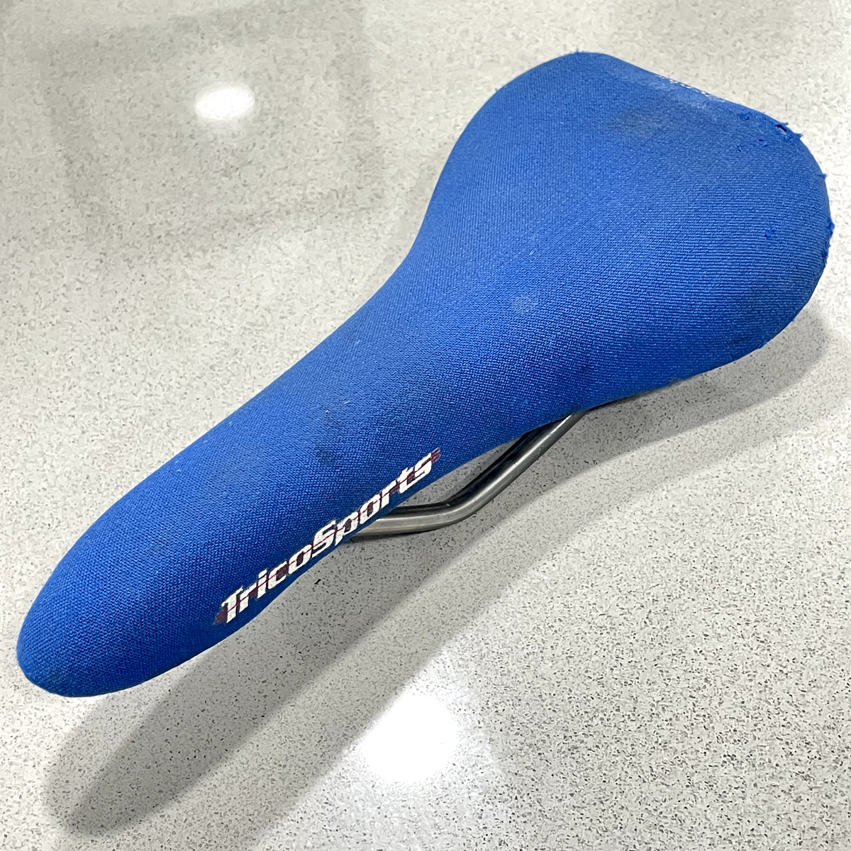 Vintage Trico Sports Seat Saddle Titanium Rails Blue MTB Road Seat