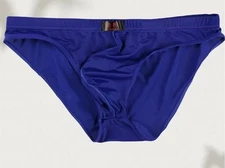 New Men's Sexy Royal Blue Hang Free Pocket Pouch Bikini Brief - Gay Interest