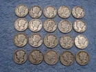 20 SILVER MERCURY DIMES WITH DATES lot tu9