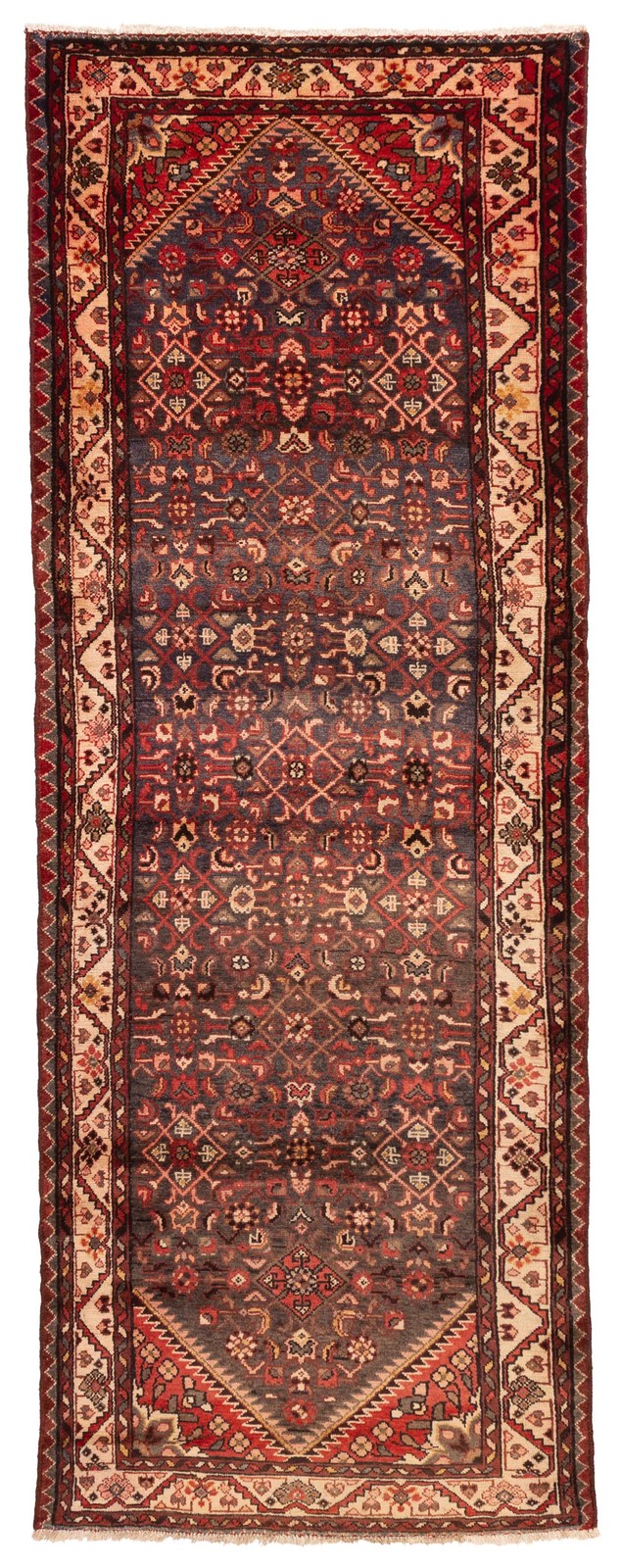 3'7" x 9'10" Vintage Hand-knotted Runner Rug Traditional Oriental Wool Carpet